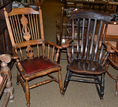 Lot 601 - A late 19th century/early 20th century rocking chair and another chair (2)