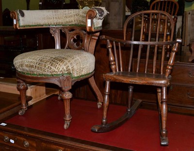 Lot 623 - A child's Windsor rocking chair and a Victorian oak chair