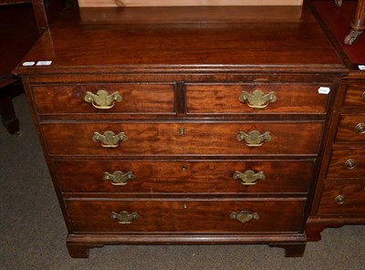 Lot 626 - George III mahogany four height chest of drawers