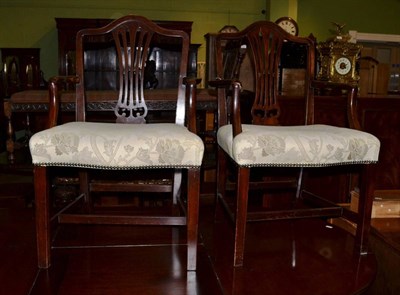 Lot 629 - Pair of George III mahogany elbow chairs