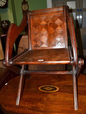 Lot 638 - A marquetry occasional chair