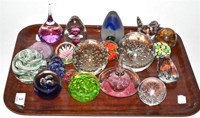 Lot 3 - A group of millefiori and other paperweights including Wedgwood etc