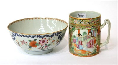 Lot 14 - A floral 19th century bowl and a Cantonese 19th century mug (2)