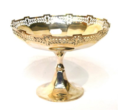 Lot 39 - A silver pierced centre pedestal bowl