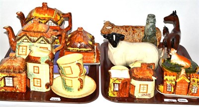 Lot 50 - Two trays of Cottage ware and other ceramics