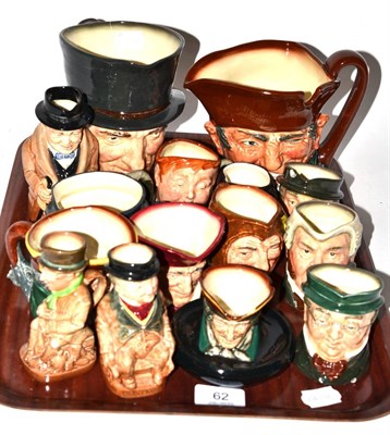 Lot 62 - A collection of large and small Royal Doulton character jugs