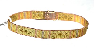 Lot 68 - A tri-colour gold bracelet