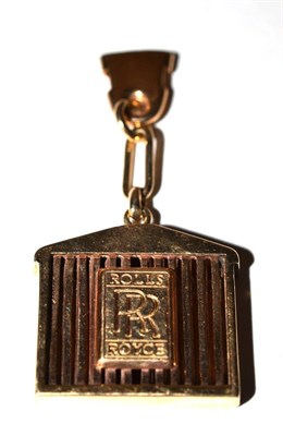 Lot 79 - A Rolls Royce 9ct gold pendant in the form of a car radiator