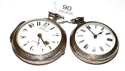 Lot 90 - A silver pair cased verge pocket watch, signed S Henry, London, and a white metal verge pocket...