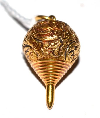 Lot 100 - A Victorian vinaigrette in the form of a spinning top, retailed by Thornhill