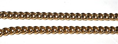 Lot 113 - A curb linked chain, clasp stamped '375'