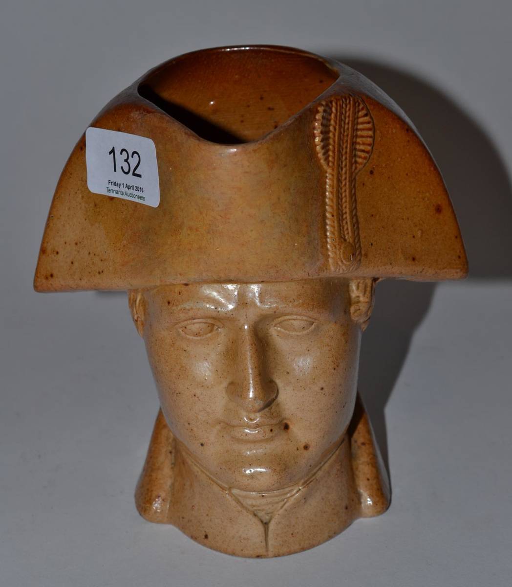 Lot 132 - A Stephen Green, Imperial Pottery, Lambeth salt glazed stoneware Napoleon Toby jug circa 1840-50