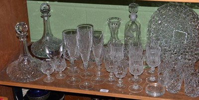 Lot 165 - A set of four Edinburgh crystal champagne flutes together with a quantity of other glass...