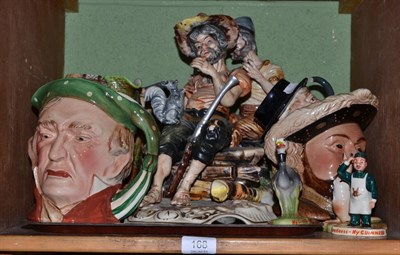 Lot 168 - Two Capodimonte figures, two Beswick jugs and three character jugs together with a Carlton ware...
