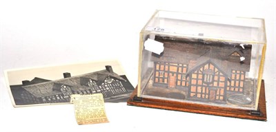 Lot 175 - A small marquetry model of William Shakespeare's house, in a display case