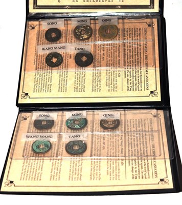 Lot 178 - Two sets of Chinese coins 'The Five Dynasties' in wallets with certificates of authenticity