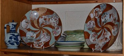 Lot 185 - A pair of early 20th century Japanese kutani chargers and a quantity of various ceramics
