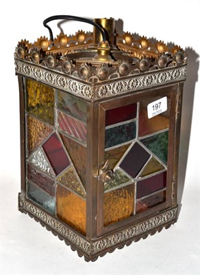 Lot 197 - A leaded hall lantern