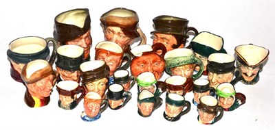 Lot 208 - A collection of miniature Royal Doulton character jugs