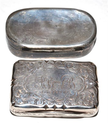 Lot 271 - Two silver snuff boxes, Sheffield 1867 and Chester 1907 (2)