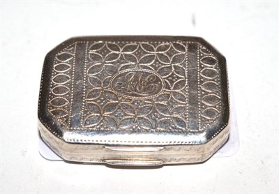 Lot 285 - A George III silver vinaigrette, Robert Mitchell & Co., Birmingham 1812, the cover opening to...