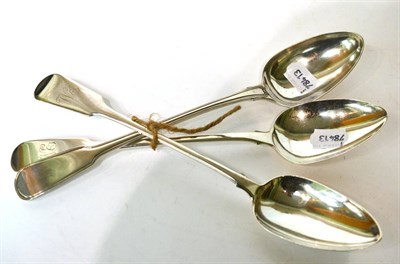 Lot 292 - Three George III silver serving spoons