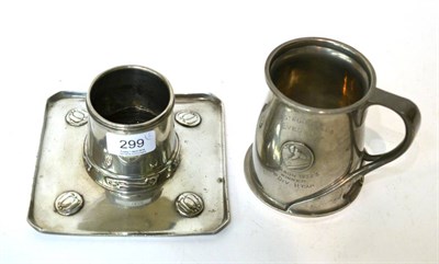 Lot 299 - Archibald Knox (1864-1933) for Liberty & Co., A pewter ink well, model No.0141, cast with four...