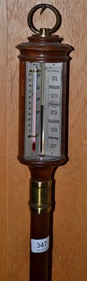 Lot 347 - A reproduction ships type stick barometer, inscribed I Blatt, Brighton