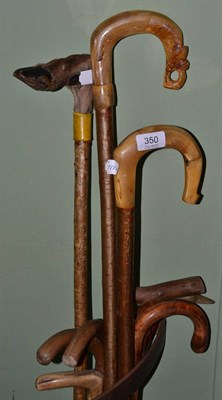 Lot 350 - Nine assorted walking sticks