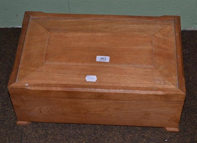 Lot 363 - An oak collectors box of flattened sarcophagus form with chamfered edges, the hinged cover...