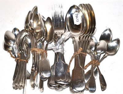 Lot 403 - Silver flatware, spoons, teaspoons and forks