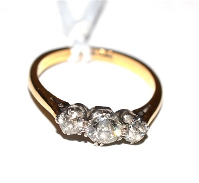 Lot 410 - A three stone diamond ring