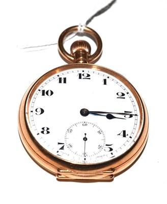 Lot 413 - A 9ct gold open faced pocket watch