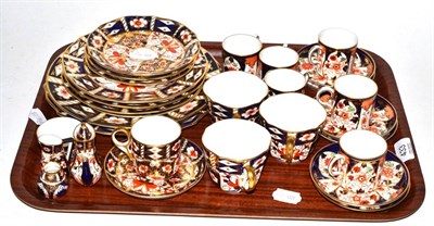 Lot 433 - A group of Royal Crown Derby tea wares including a set of six coffee cans and saucers, three...