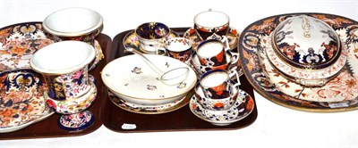 Lot 446 - A group of 19th century and later Crown Derby imari wares including tureen and cover, meat...