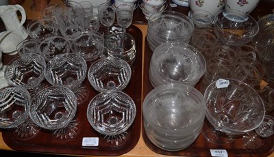 Lot 457 - A part set of Edwardian glass, etc (three trays)