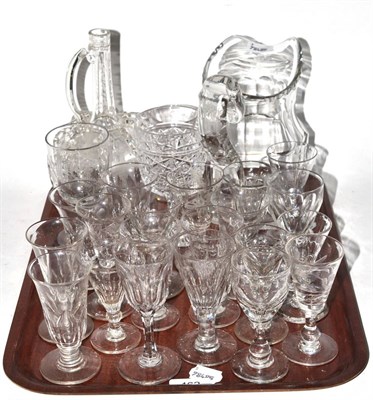 Lot 462 - A large cut glass jug and decanter and a collection of glasses