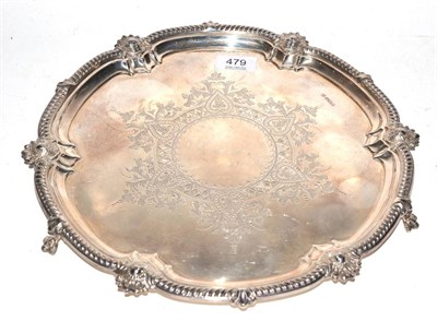 Lot 479 - A silver footed salver