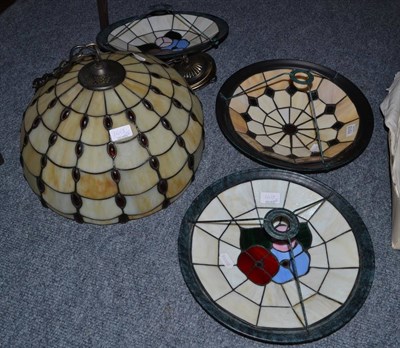 Lot 1013 - Four Tiffany style ceiling shades