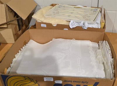 Lot 1029 - Two boxes of linen