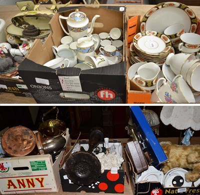 Lot 1055 - Large accumulation of china, glassware, metalwares, stuffed dog toy etc (qty)