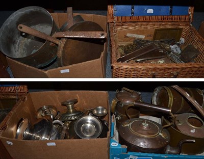 Lot 1066 - Five boxes of glass, copper, brass etc