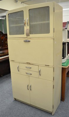 Lot 1090 - A 1950's painted kitchen cabinet