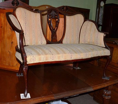 Lot 1125 - An inlaid Edwardian settee (a.f.)