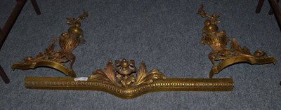 Lot 1135 - A 19th century brass fire fender