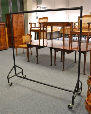 Lot 1138 - Modern 6ft black clothes rail with detachable section to adjust height