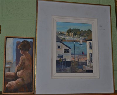 Lot 1177 - Eric Ward (b.1945) ";The Russell Inn Polruan";, signed, oil on canvas, together with a further...