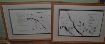 Lot 1180 - Roy Hubbard MA, RA , Travellers Joy, Soft Bush, each signed, with artist's blindstamp, graphite...