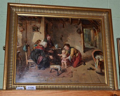 Lot 1196 - R T Ross (19th century school) interior scene, signed and dated 1867, oil on board