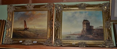 Lot 1205 - R Cavalla (20th century school), Italian Fishing Boats together with S Cavall, A Coastal Scene, two